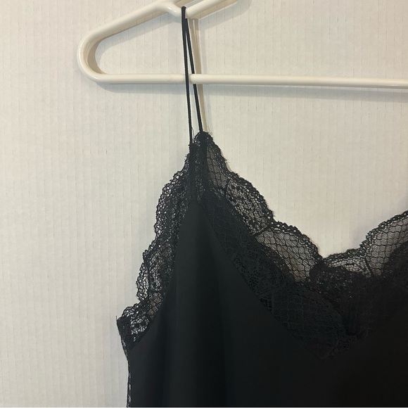 Zara Black Lace Trim Camisole Size Medium Layering Tank Top - Picture 6 of 10